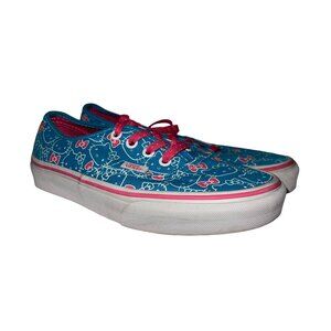 Vans Hello Kitty Sneakers Shoes Mens 5 Womens 6.5 Unisex Blue Pink Bow Lace Ups